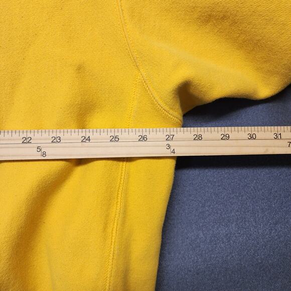 Champion Reverse Weave Sweatshirt Mens XXL 2XL Yellow Heavyweight Distressed - Picture 6 of 15